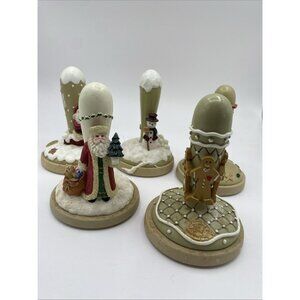 Brown Bag Cookie Art Stamps Press Holiday Christmas 5 pc. Lot Santa Snowman